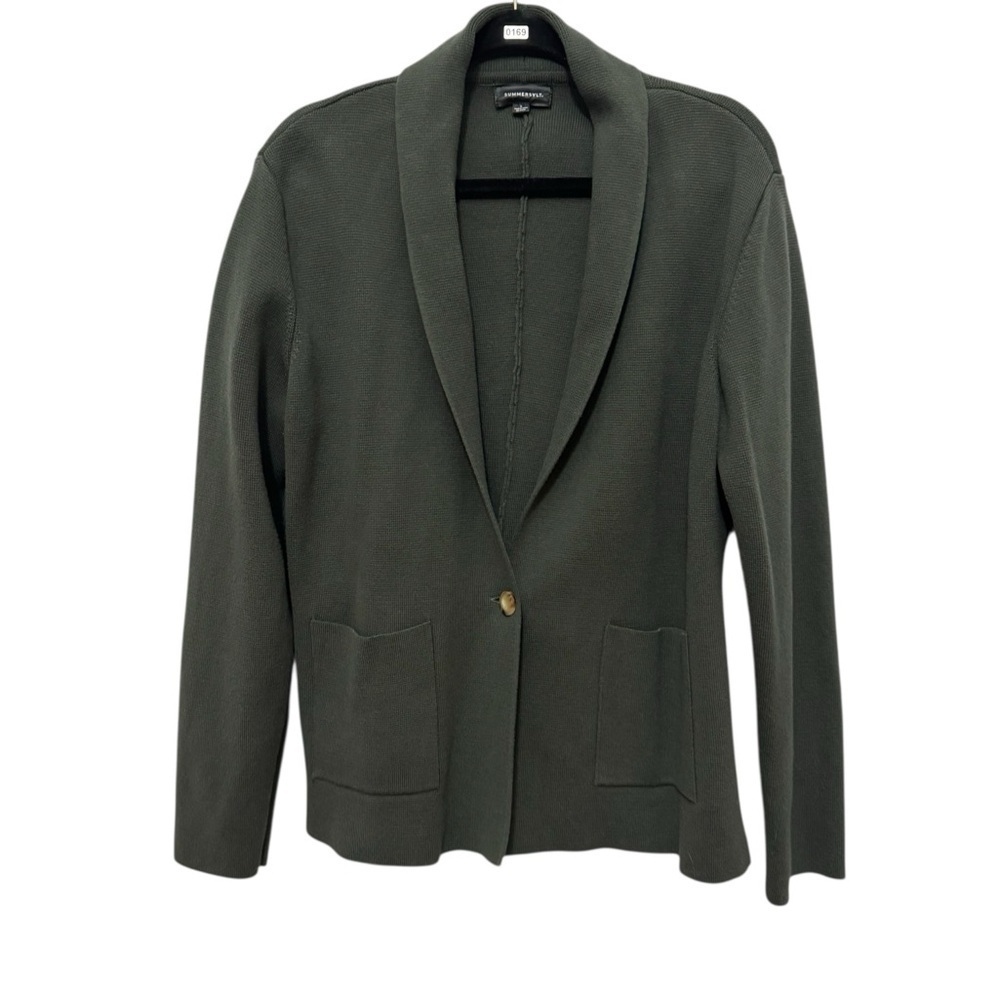 Summersalt Knit Blazer Olive Green Organic Cotton Size L
